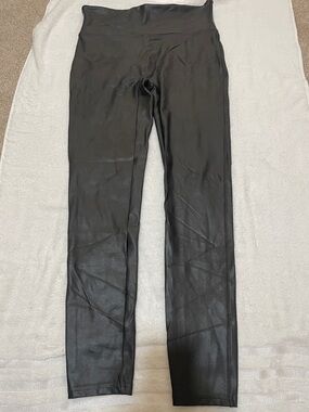 Spanx Dark Gray Faux Leather Leggings